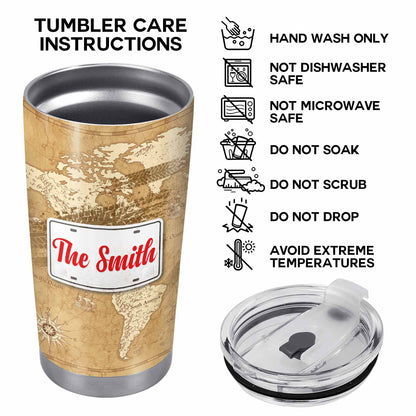 Apellido - Vaso de acero inoxidable personalizado de 20 oz y 30 oz - TB_FM14