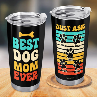 Meilleure maman de chien au monde - Gobelet personnalisé en acier inoxydable 20 oz 30 oz - TB_LL03