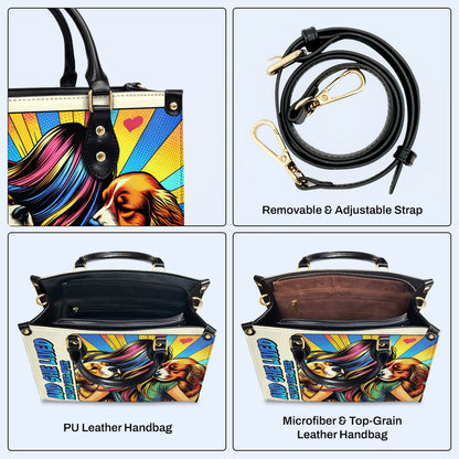 Y ella vivió feliz para siempre - Bolso de cuero personalizado para amantes de los perros - LL05