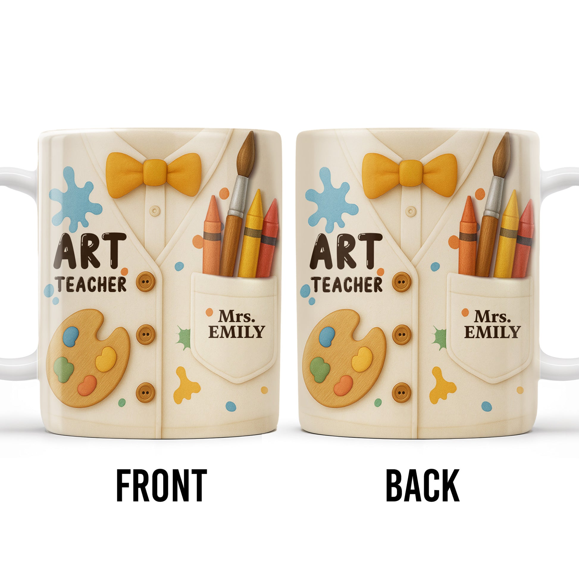 Art Teacher, Crayons, Paintbrush, Palette