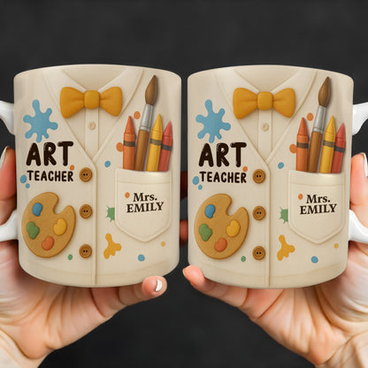 Art Teacher, Crayons, Paintbrush, Palette
