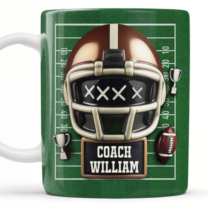Celebrate the Best Coach with this Football Helmet, Football and Trophy