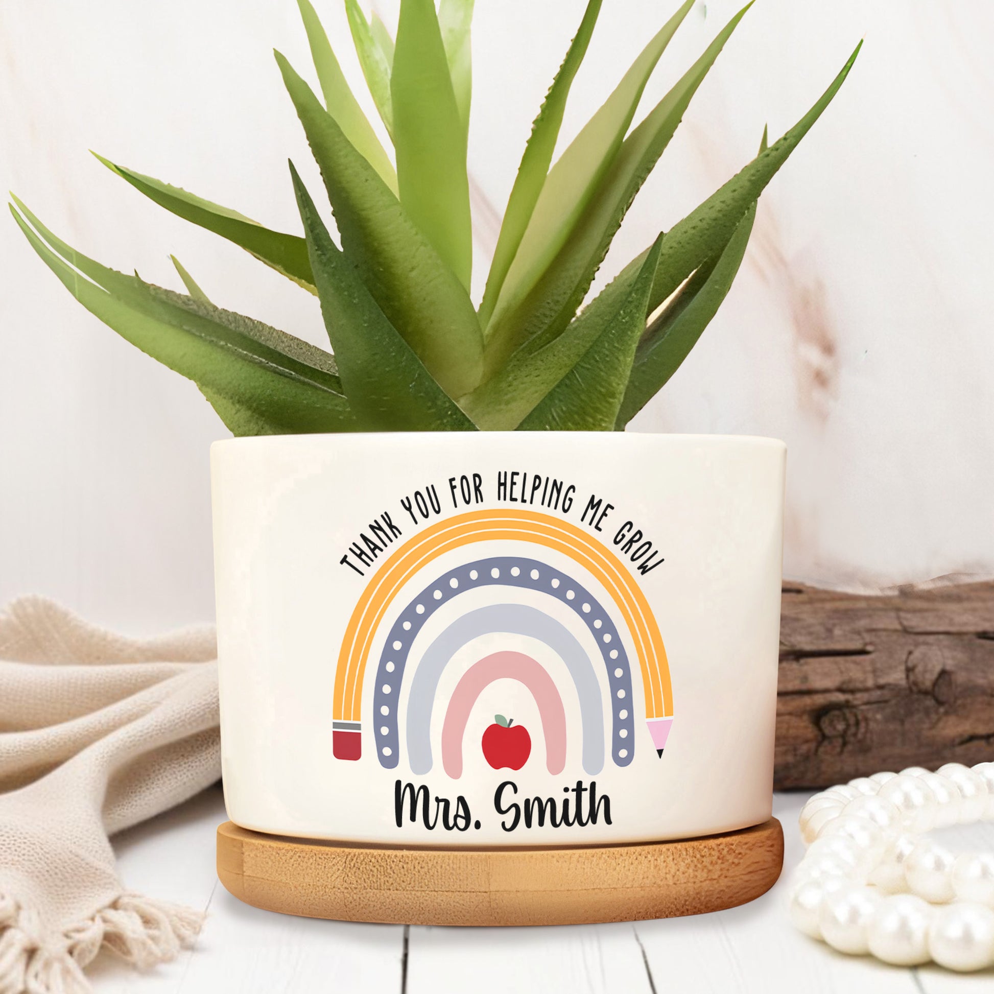 Thank You For Helping Me Grow Rainbow Heart Design