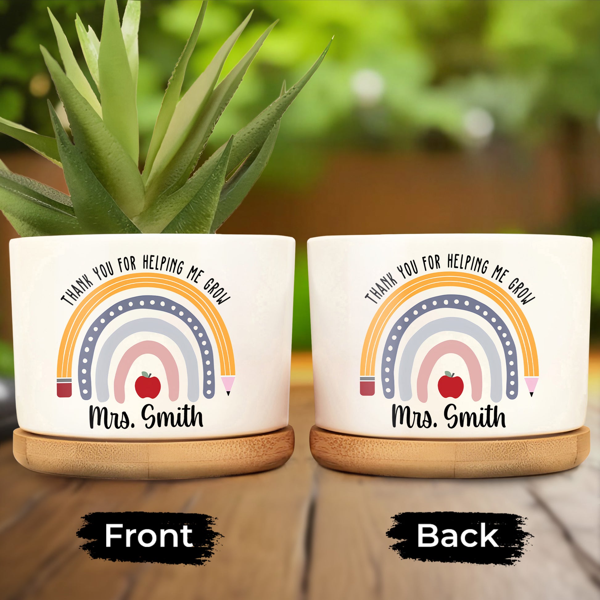 Thank You For Helping Me Grow Rainbow Heart Design