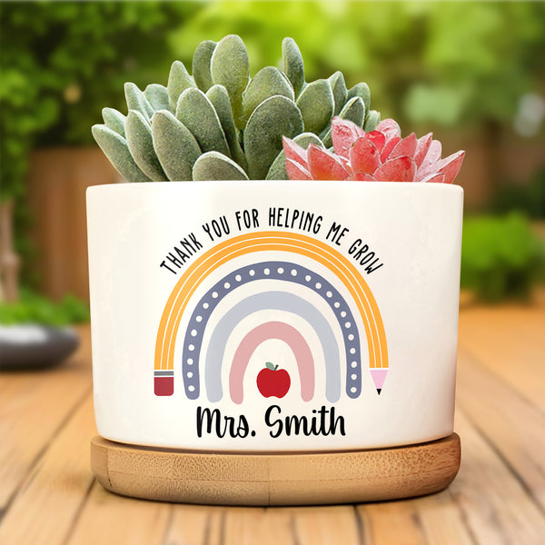 Thank You For Helping Me Grow Rainbow Heart Design