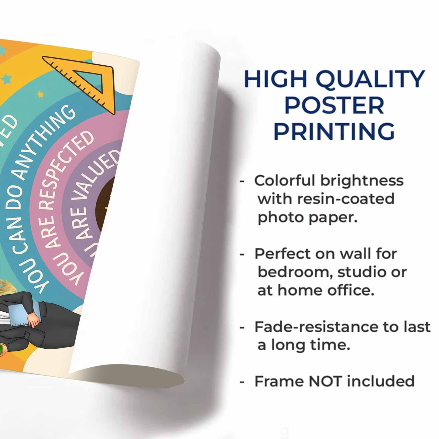 You Belong Here, Teacher Appreciation Classroom Poster - Personalized Custom Vertical Poster - TEACH046_VPOS