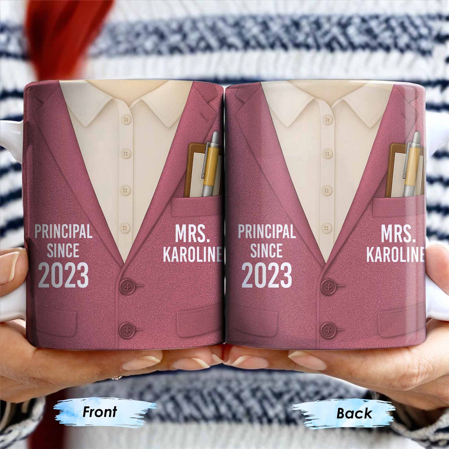 Principal Since [Year] Shirt And Tie Design - Personalized Custom Coffee Mug - TEACH053_MG