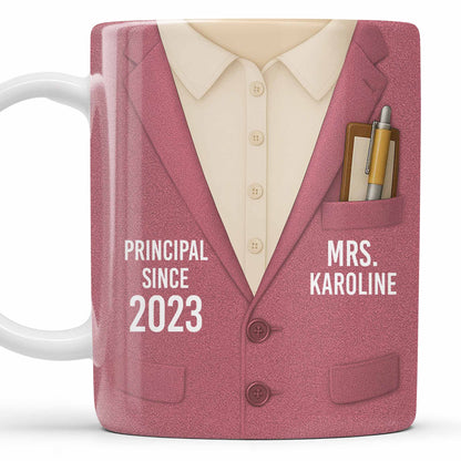 Principal Since [Year] Shirt And Tie Design - Personalized Custom Coffee Mug - TEACH053_MG
