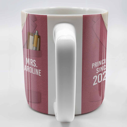 Principal Since [Year] Shirt And Tie Design - Personalized Custom Coffee Mug - TEACH053_MG