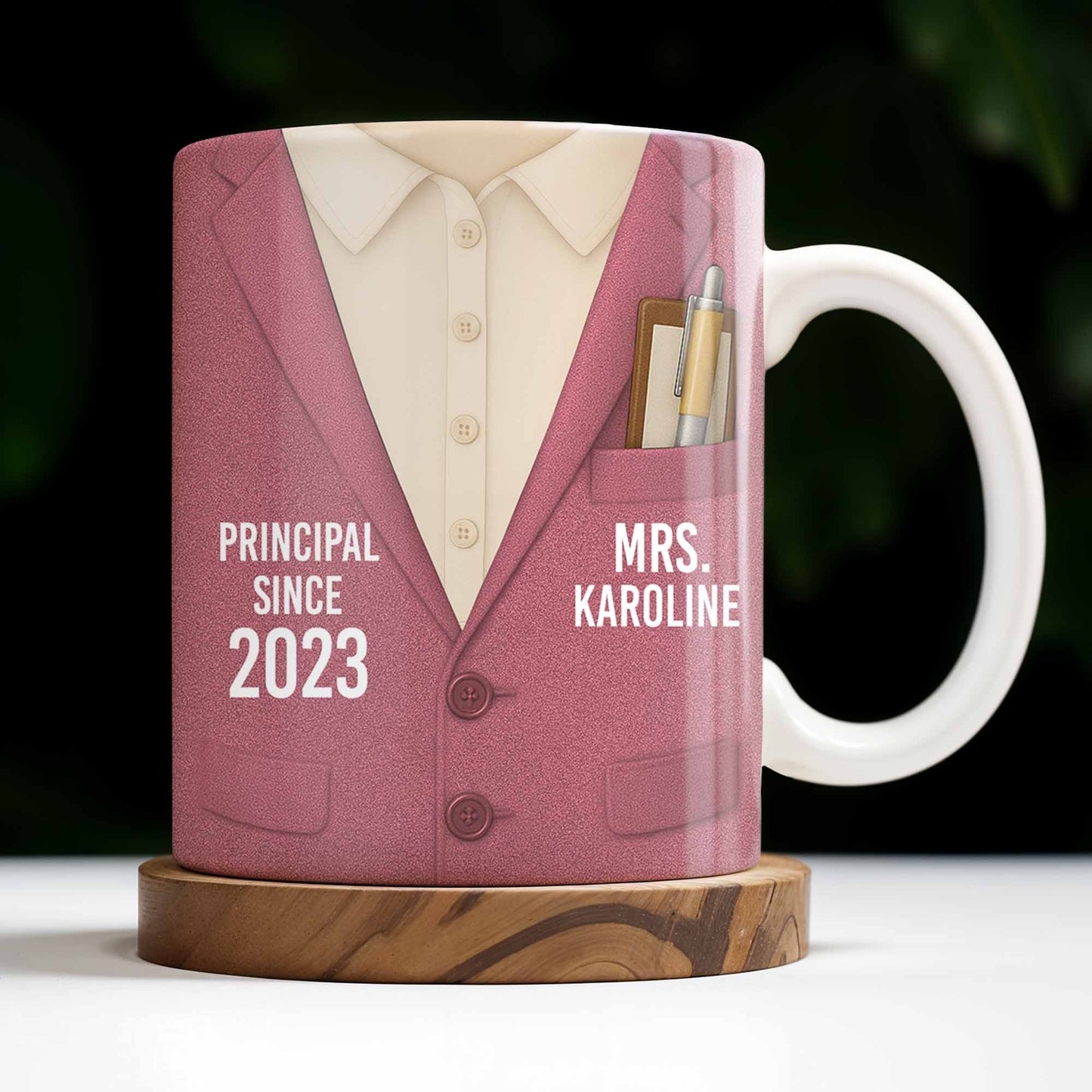 Principal Since [Year] Shirt And Tie Design - Personalized Custom Coffee Mug - TEACH053_MG