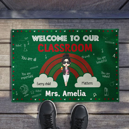 Welcome To Our Classroom Rainbow And Chalkboard