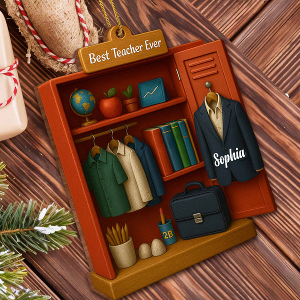 Best Teacher Ever With Globe, Books, And Apple