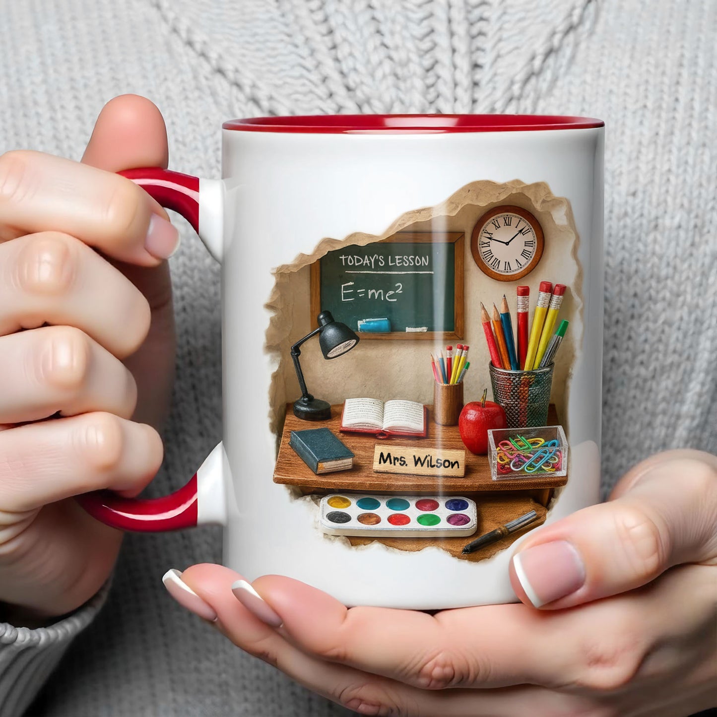 Today’s Lesson E=mc2, Chalkboard And School Supplies