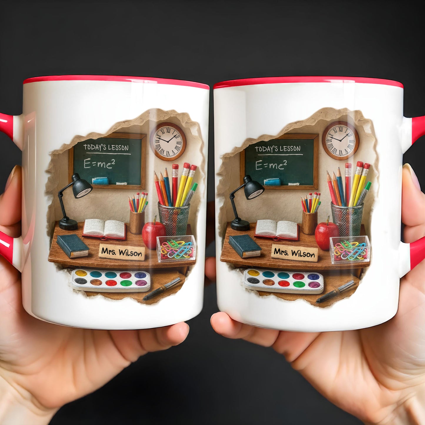 Today’s Lesson E=mc2, Chalkboard And School Supplies