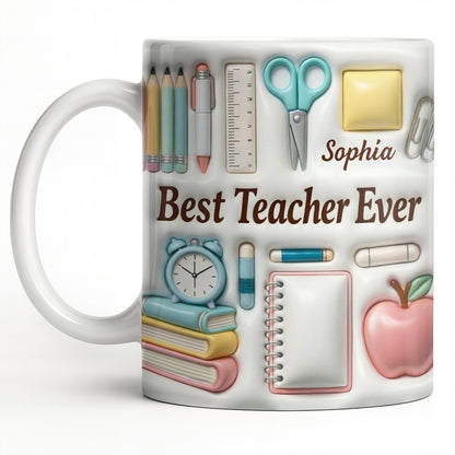 Best Teacher Ever With School Supplies Design