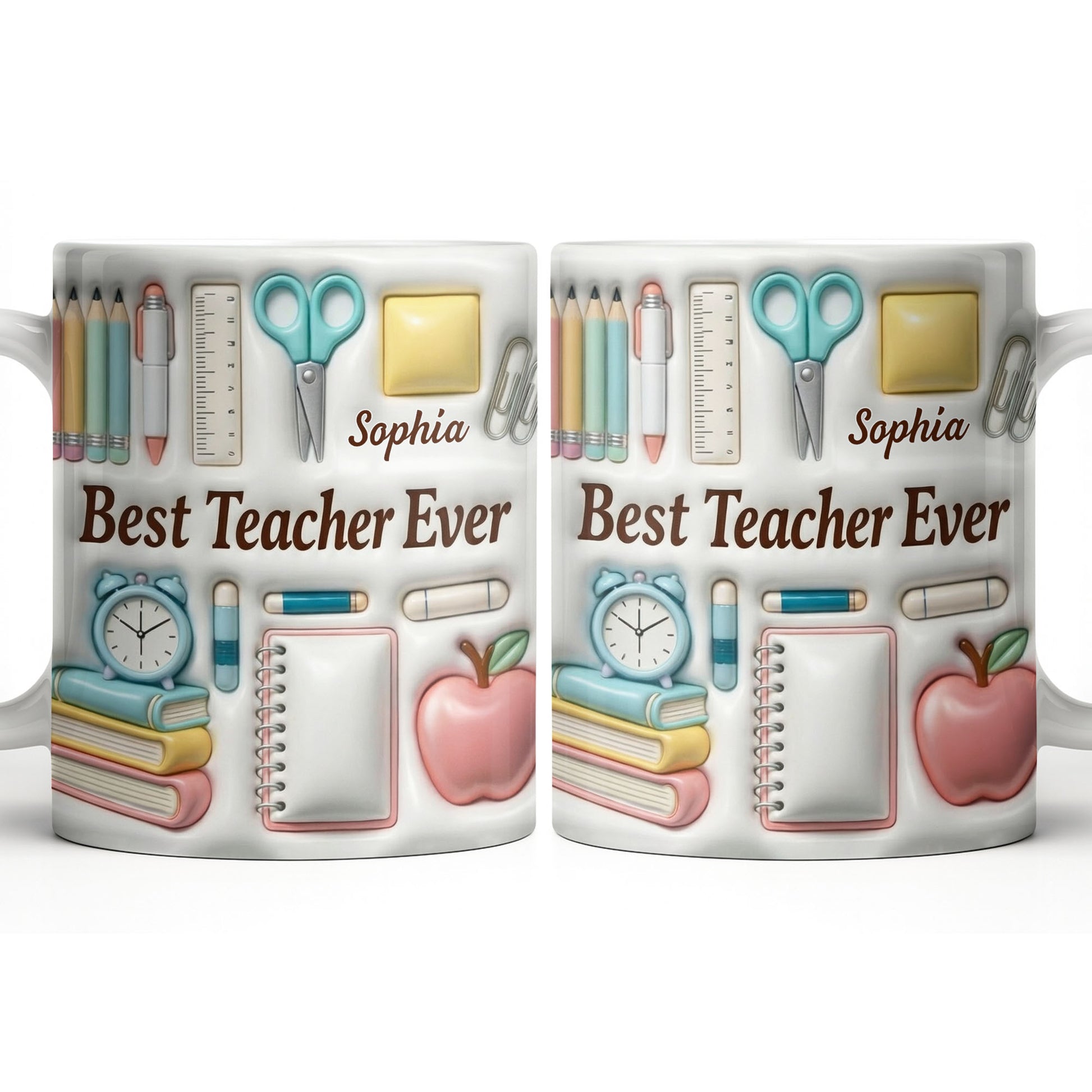 Best Teacher Ever With School Supplies Design
