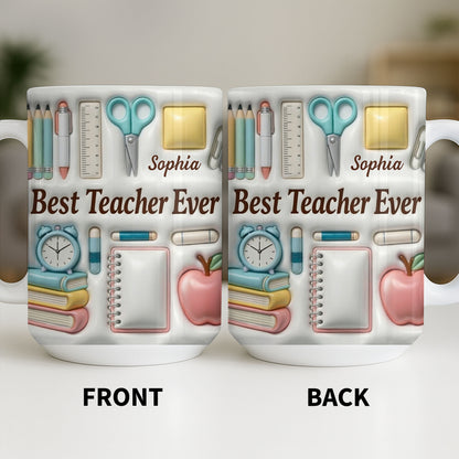Best Teacher Ever With School Supplies Design