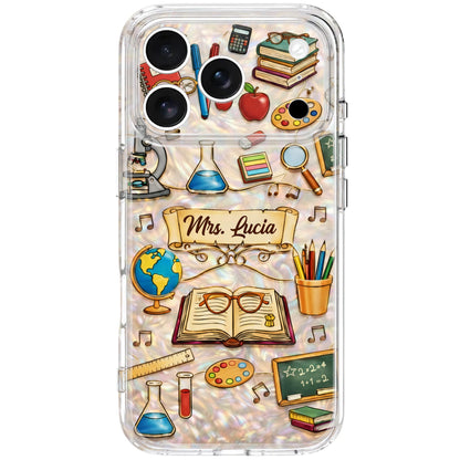 A Teacher Inspires Books Microscope Globe And School Supplies