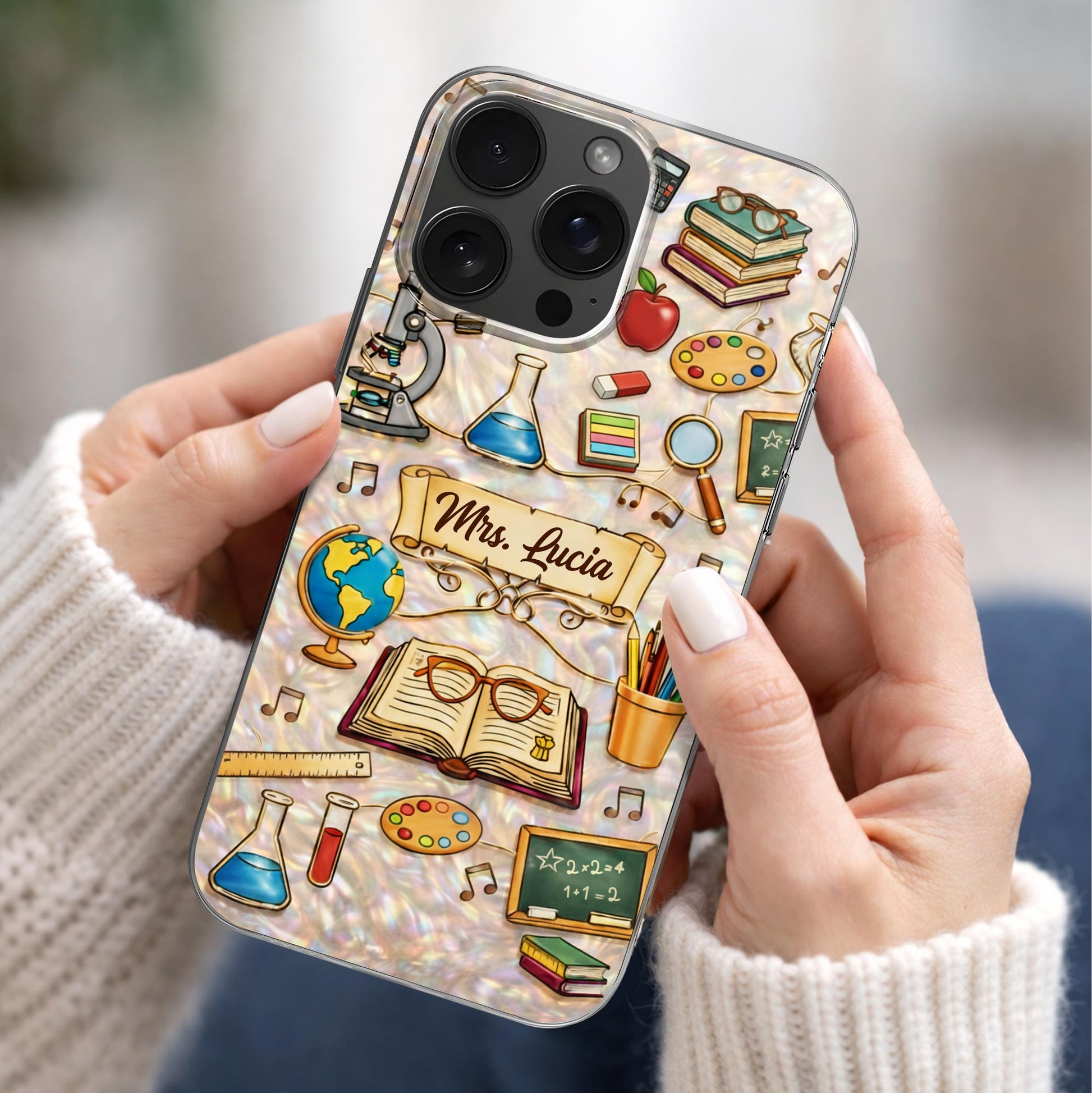 A Teacher Inspires Books Microscope Globe And School Supplies