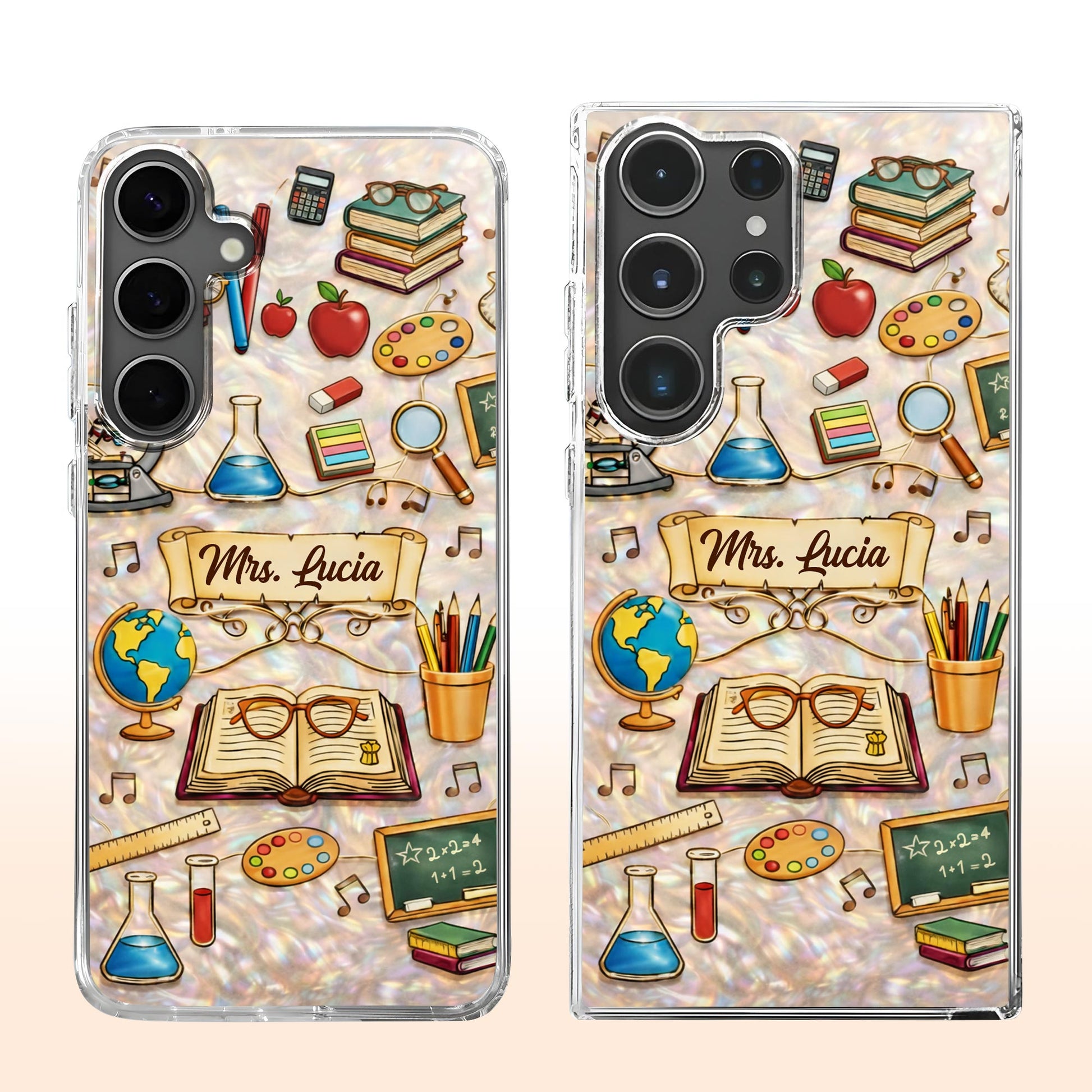 A Teacher Inspires Books Microscope Globe And School Supplies