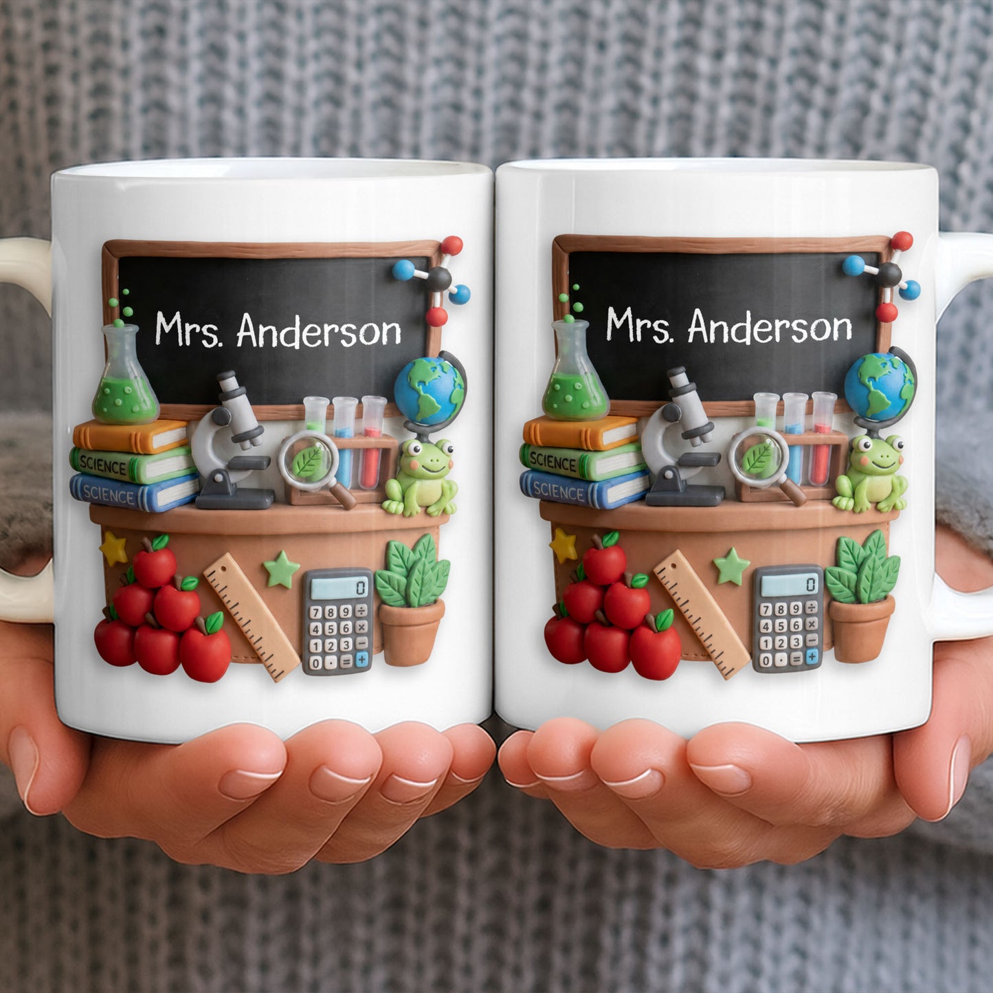 My Classroom Science Teacher With Microscope And Blackboard - Personalized Custom Coffee Mug - TEACH133_MG