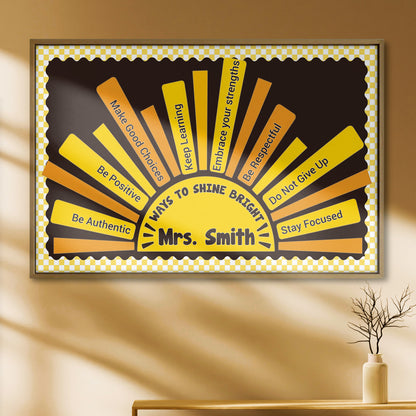 Ways To Shine Bright Affirmations Sun For Teachers - Personalized Custom Horizontal Poster - TEACH168_HPOS