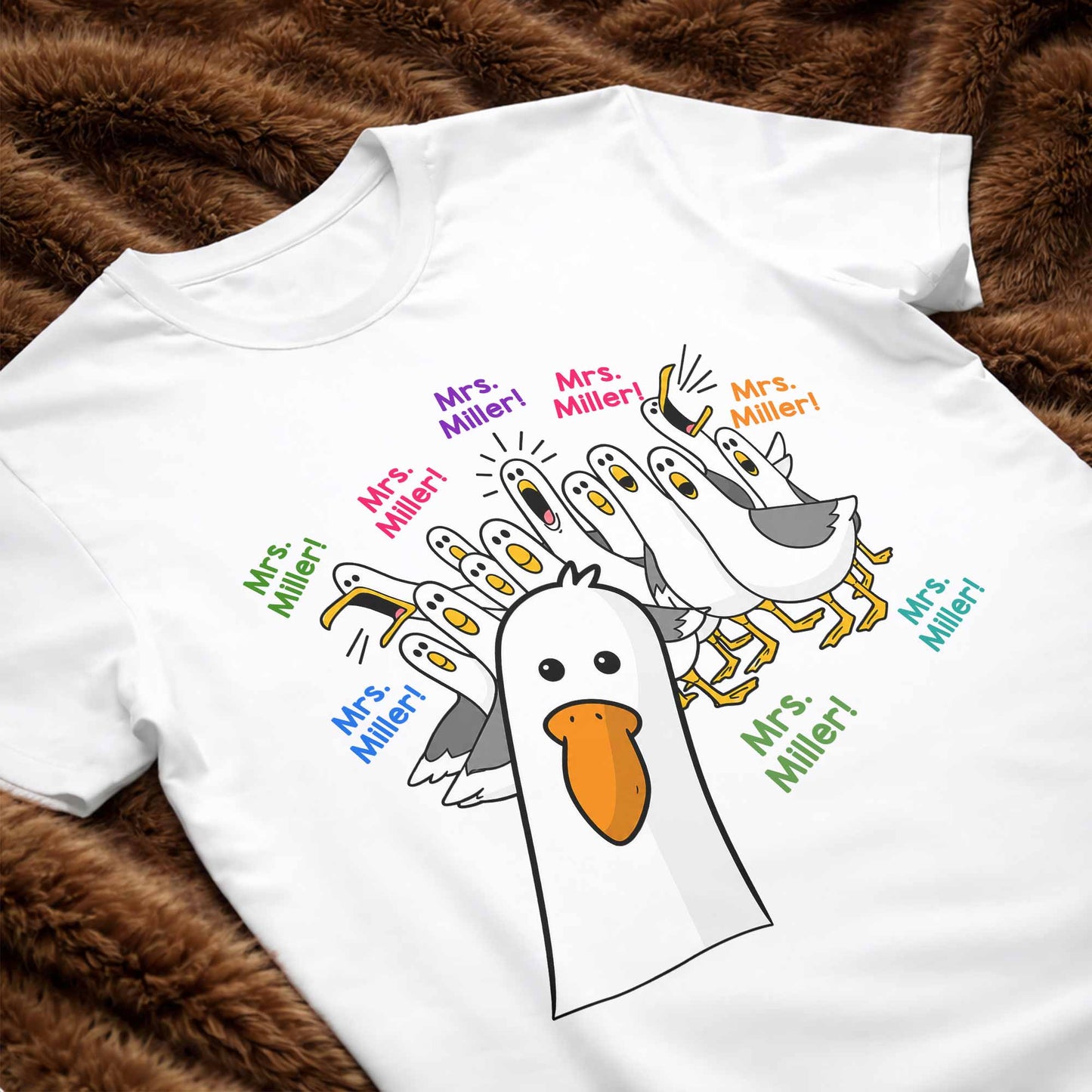 My Teacher Custom Goose Teacher With Honking Geese Graphic - Personalized Custom Unisex T-shirt, Hoodie - TEACH362_WBAS