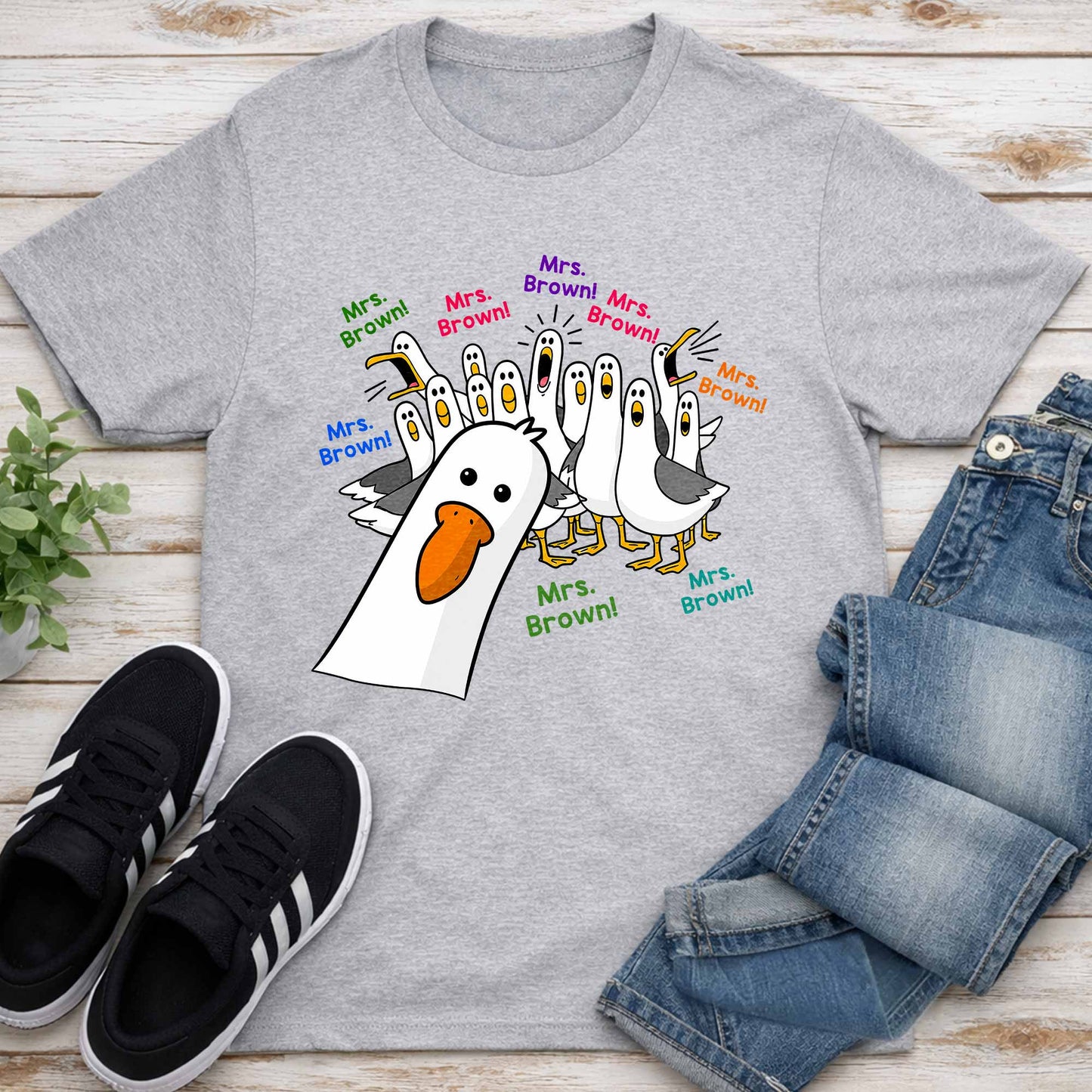 My Teacher Custom Goose Teacher With Honking Geese Graphic - Personalized Custom Unisex T-shirt, Hoodie - TEACH362_WBAS