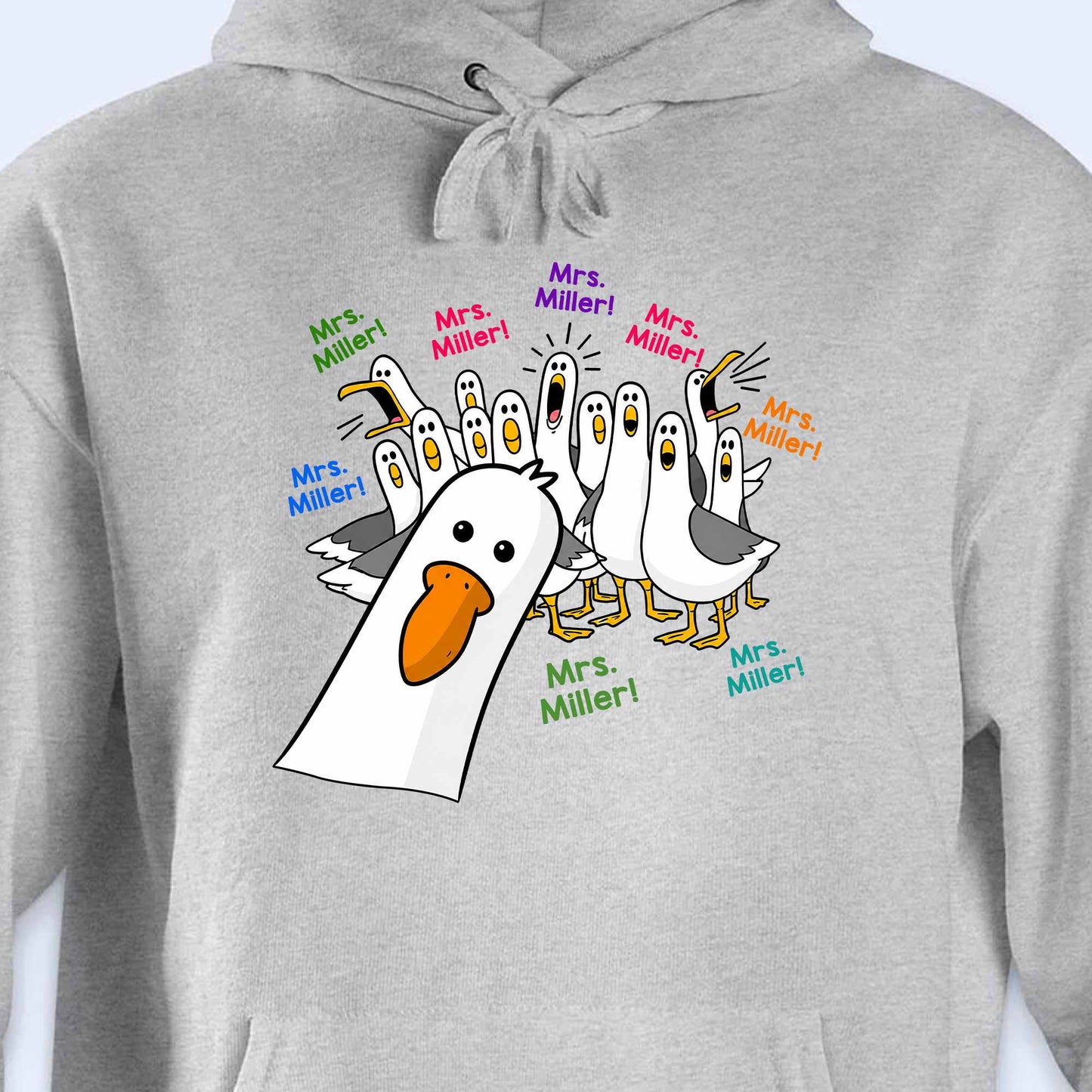 My Teacher Custom Goose Teacher With Honking Geese Graphic - Personalized Custom Unisex T-shirt, Hoodie - TEACH362_WBAS