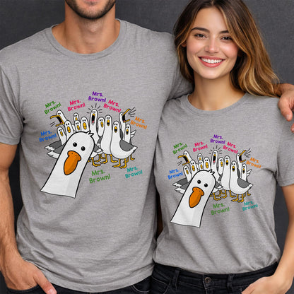 My Teacher Custom Goose Teacher With Honking Geese Graphic - Personalized Custom Unisex T-shirt, Hoodie - TEACH362_WBAS