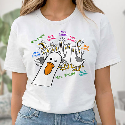 My Teacher Custom Goose Teacher With Honking Geese Graphic - Personalized Custom Unisex T-shirt, Hoodie - TEACH362_WBAS