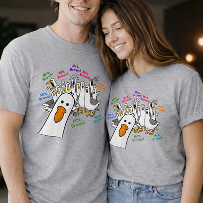 My Teacher Custom Goose Teacher With Honking Geese Graphic - Personalized Custom Unisex T-shirt, Hoodie - TEACH362_WBAS