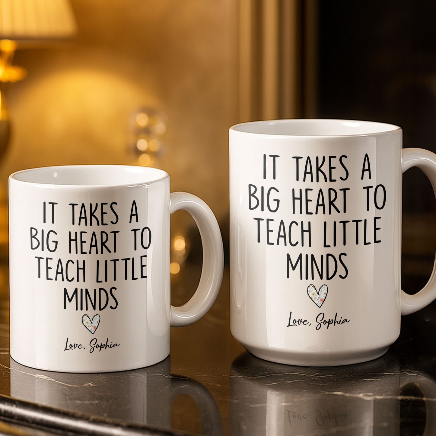 Dedicated Teacher With Favorite Drink And Book Custom Art - Personalized Custom Coffee Mug - TEACH369_MG