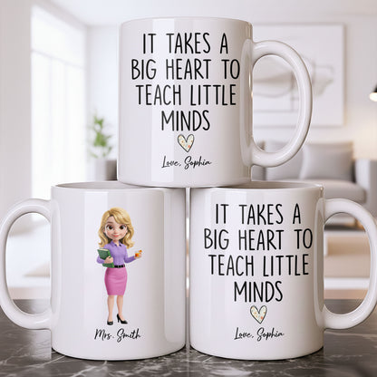 Dedicated Teacher With Favorite Drink And Book Custom Art - Personalized Custom Coffee Mug - TEACH369_MG