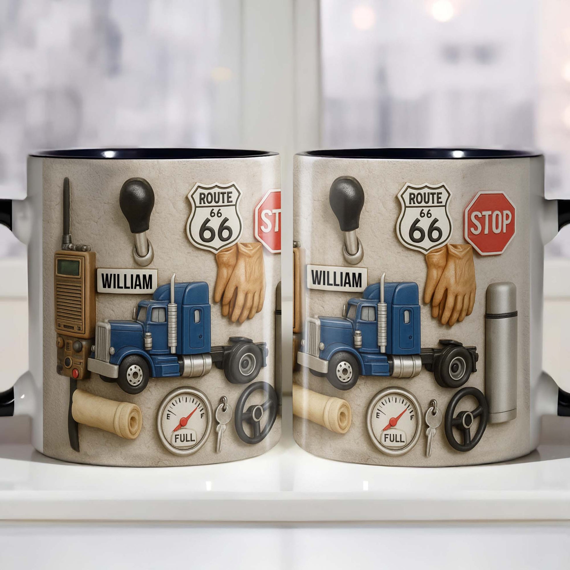 Customizable Route 66 Travel Themed Mug For Truck Enthusiasts