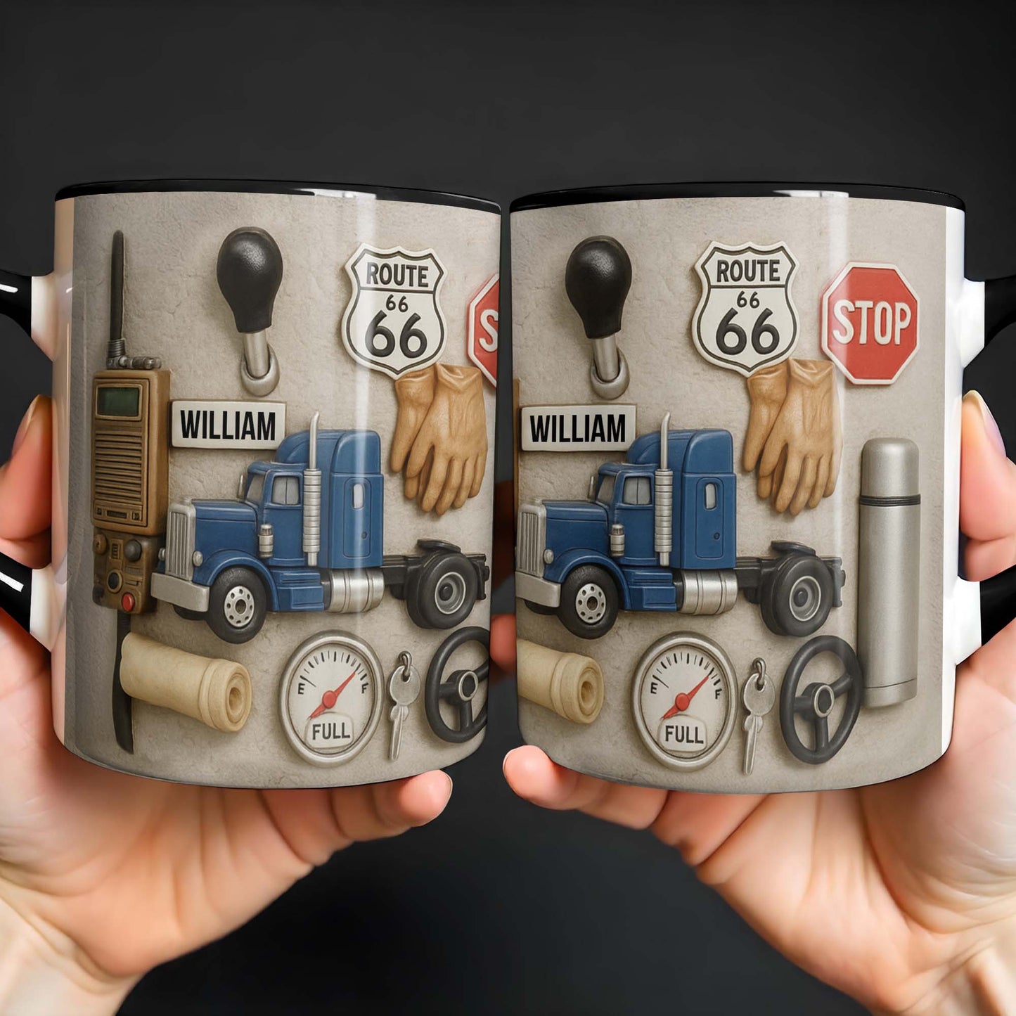 Customizable Route 66 Travel Themed Mug For Truck Enthusiasts