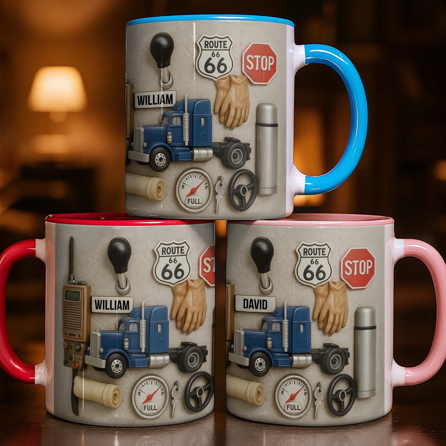 Customizable Route 66 Travel Themed Mug For Truck Enthusiasts