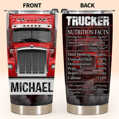 Trucker Nutrition Facts Hard Working and Skill