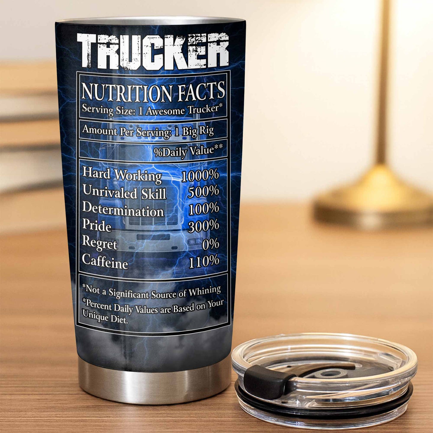 Trucker Nutrition Facts Hard Working and Skill