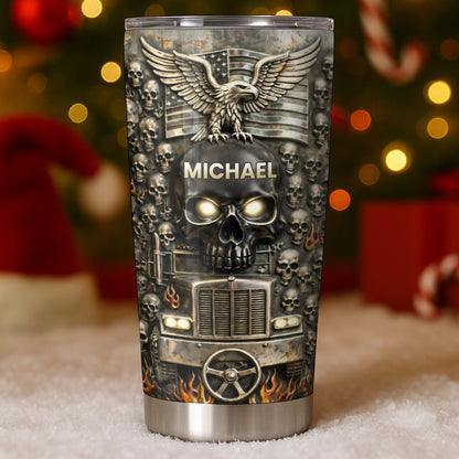 Symbol Of Strength And Freedom Skull Eagle Trucker