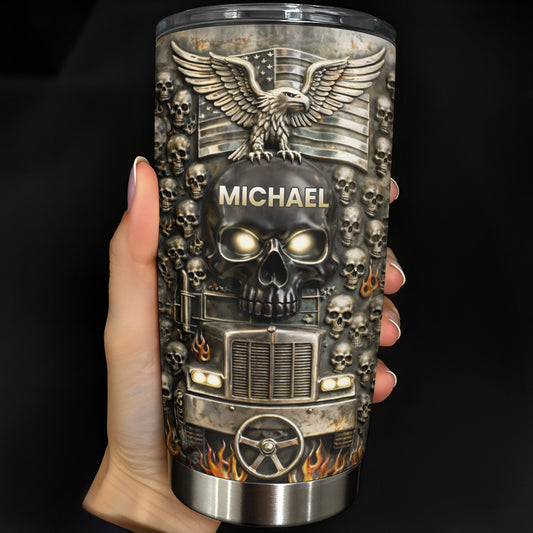 Symbol Of Strength And Freedom Skull Eagle Trucker