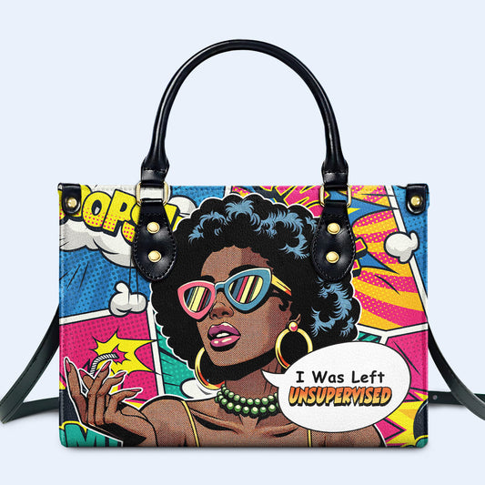 Me dejaron sin supervisión - Bolso de cuero personalizado - UNSUP02