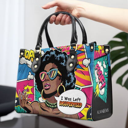 Me dejaron sin supervisión - Bolso de cuero personalizado - UNSUP02