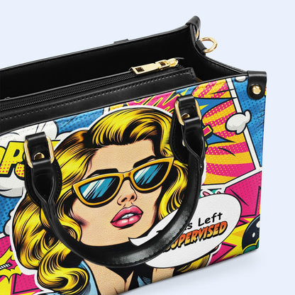 Me dejaron sin supervisión - Bolso de cuero personalizado - UNSUP04