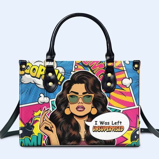 Me dejaron sin supervisión - Bolso de cuero personalizado - UNSUP05