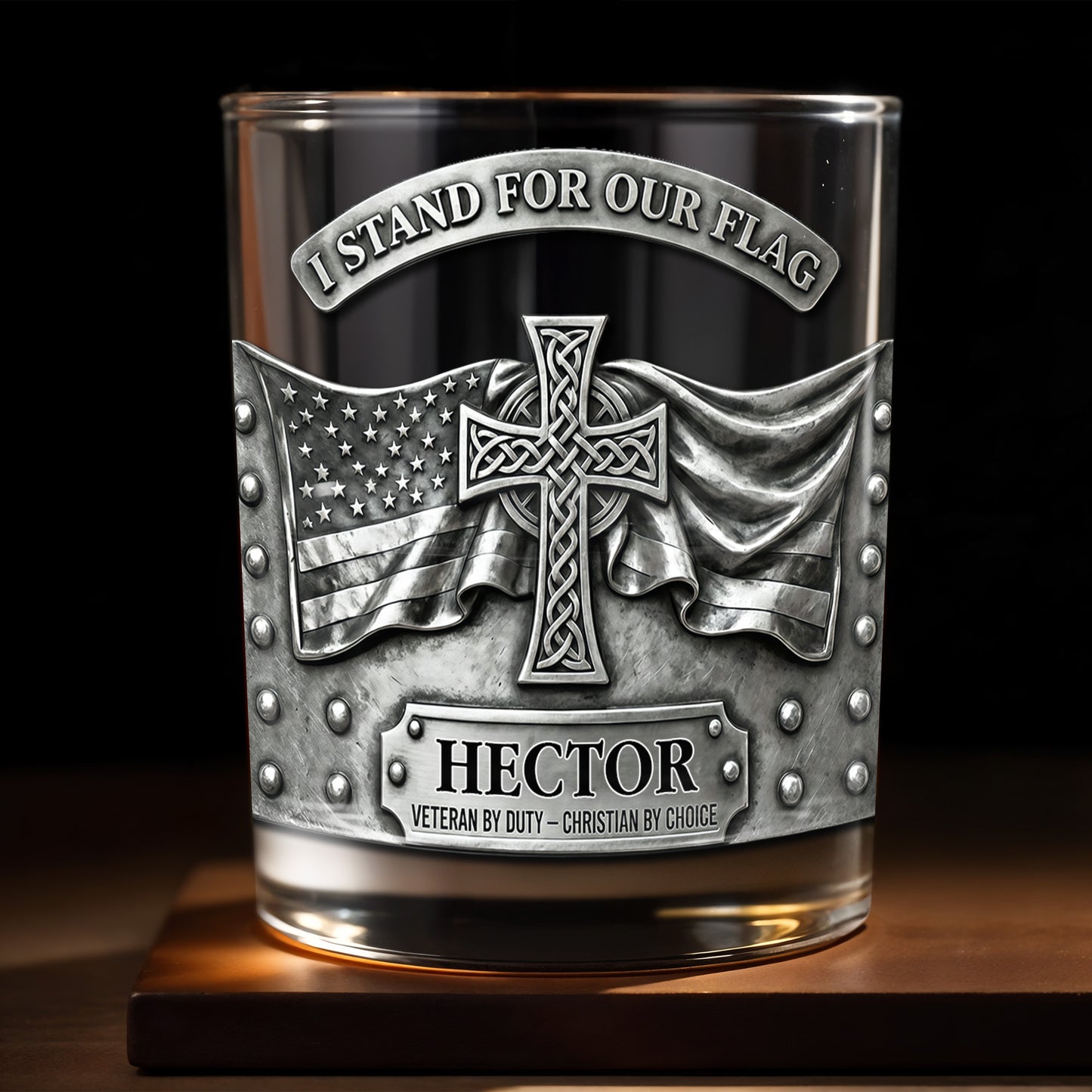 I Stand For Our Flag, Cross And Flag Design