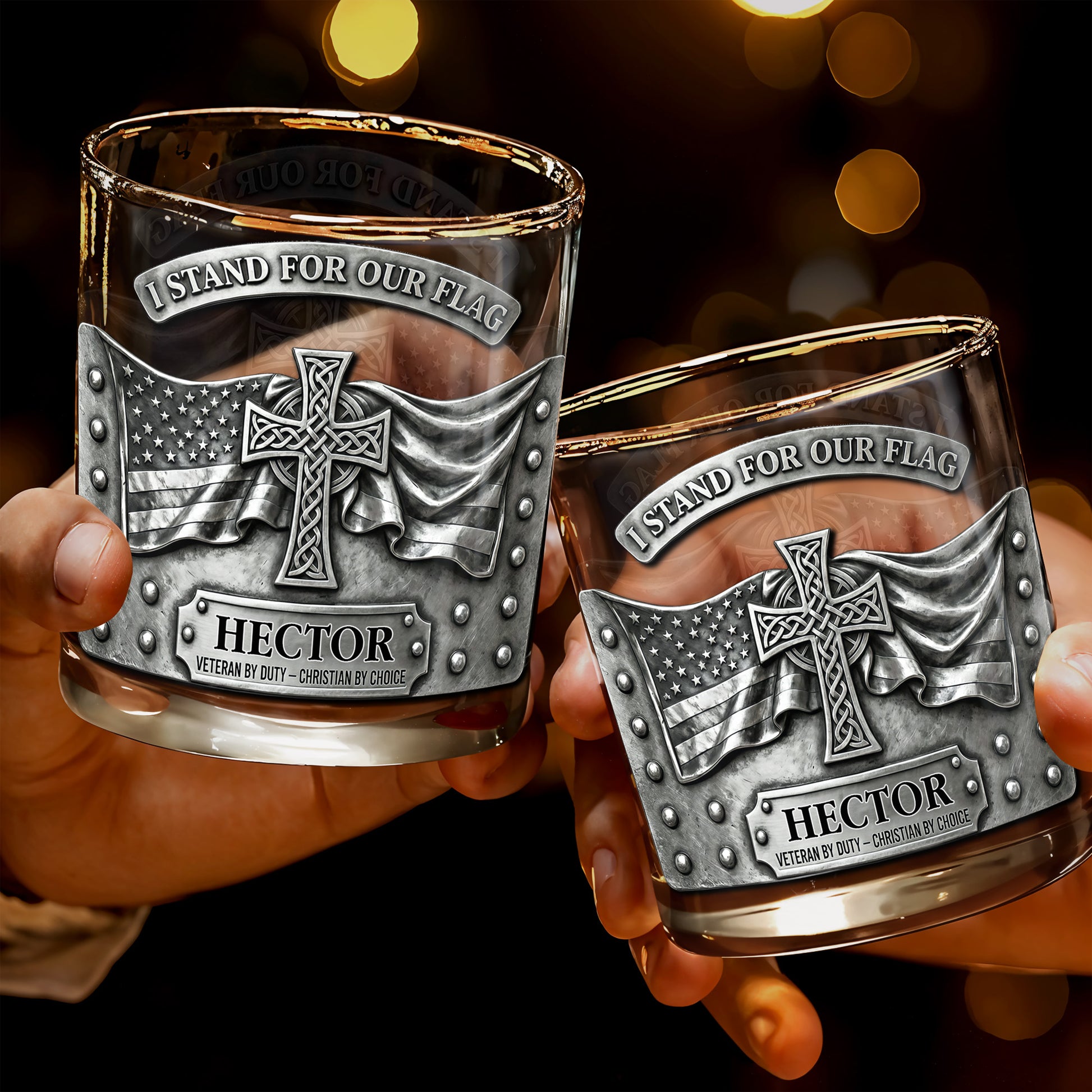 I Stand For Our Flag, Cross And Flag Design