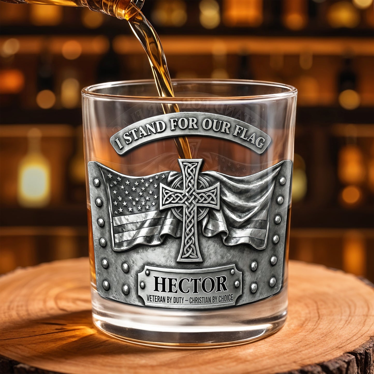 I Stand For Our Flag, Cross And Flag Design