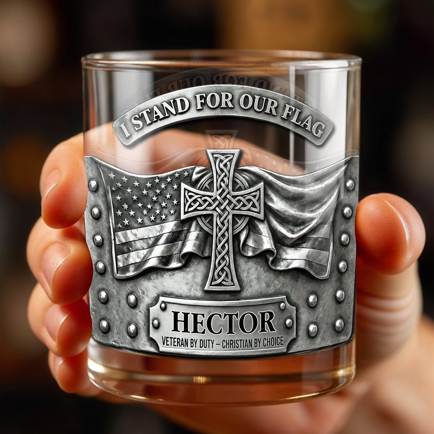 I Stand For Our Flag, Cross And Flag Design