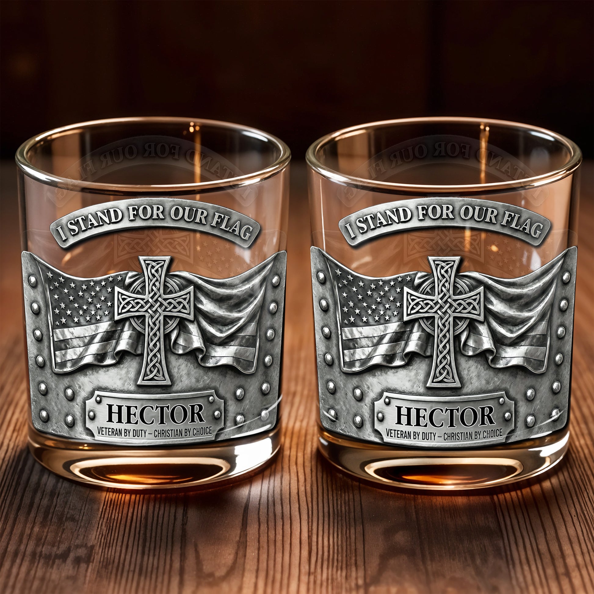 I Stand For Our Flag, Cross And Flag Design